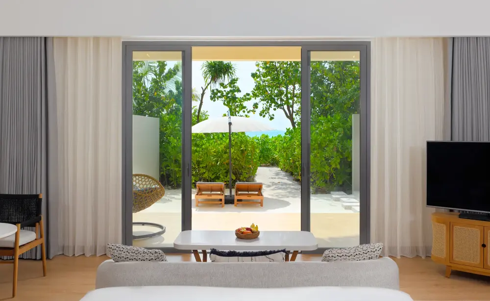 Dusit D2 Maldives Beach Villa, View from the Bedroom