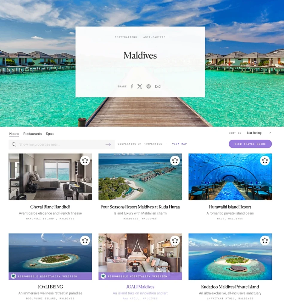 포브스 선정 몰디브 5성급 럭셔리 리조트 no.1~6