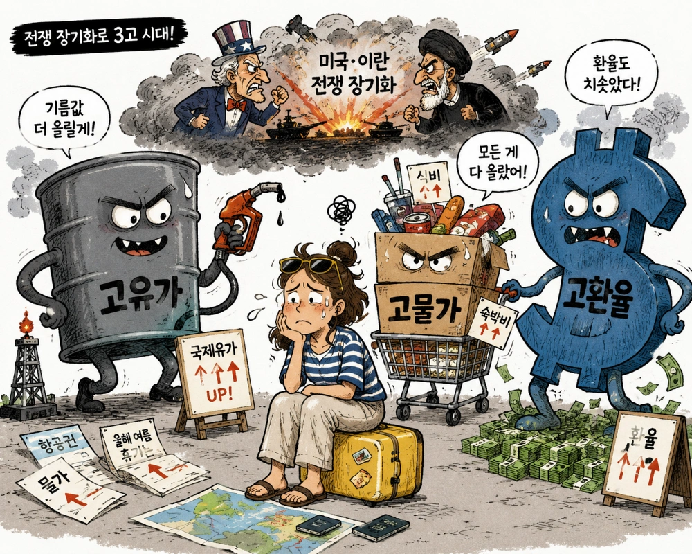 만평 "3고 시대에 몰디브 리조트가 오히려 싸다고?"